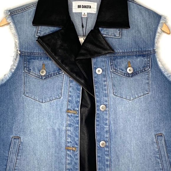 BB Dakota zip up denim vest womens size small - Picture 2 of 4